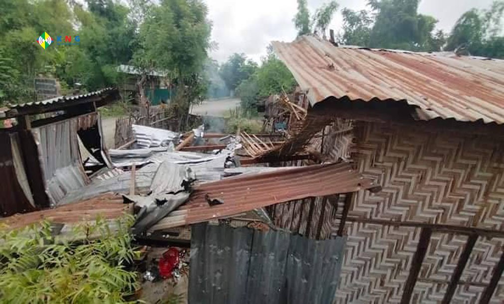 Photo- ဓာတ်ပုံ-ဇူလိုက်၁၃ရက်နေ့ လက်နက်ကြီးကြောင့် သေဆုံးခဲ့ရတဲ့ လင်မယားနှစ်ဦးနဲ့ပျက်ဆီးနေအိမ်များ