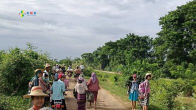 ဓာတ်ပုံ-ဇူလိုင်၁၆ရက်နေ့ ခင်ဦးမှ စစ်ဘေးရှောင်မျာ